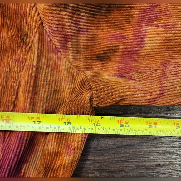 Rough And Tumble Vintage Womens Tye Dye Orange Jacket Button Up Corduroy - Picture 10 of 10